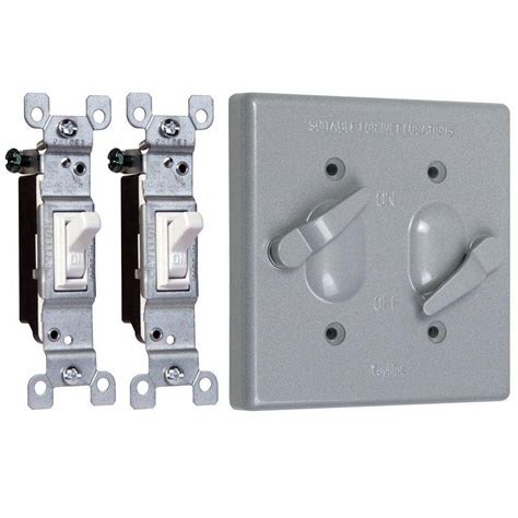 Weatherproof Cover, 2 Gang, (2) Toggle Switch Type, Vertical 